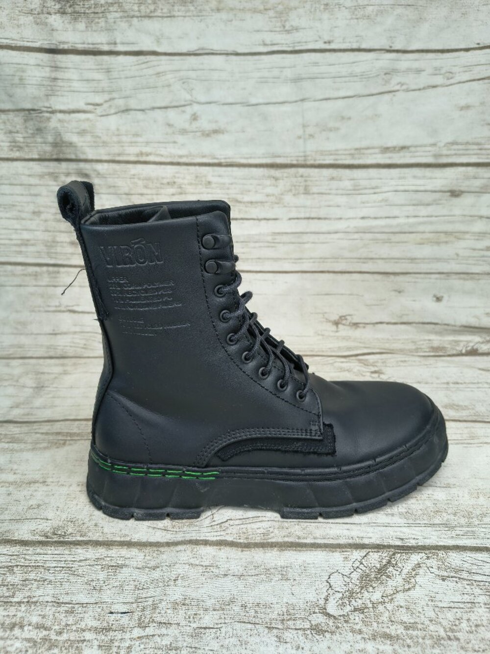 Viron Black Vegan Leather Buckle Ankle Boots Size 39